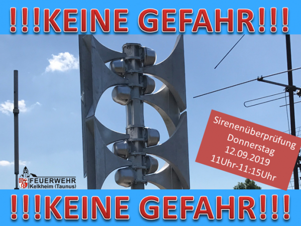 Sirenenüberprüfung am 12.09.19