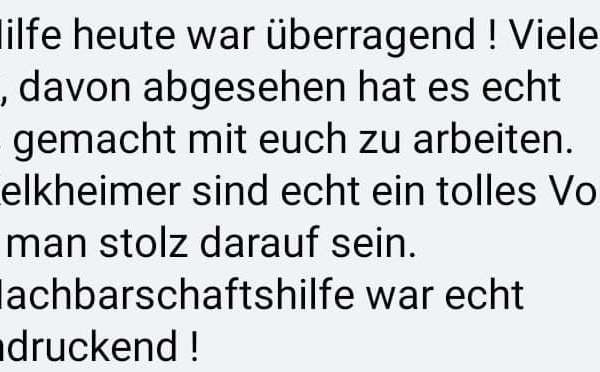Dankbarkeit nach Unwettereinsatz