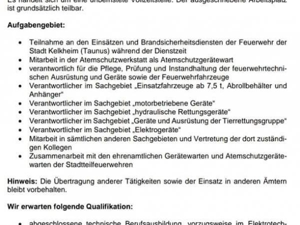 🧑‍🚒 Stellenausschreibung 🧑‍🚒