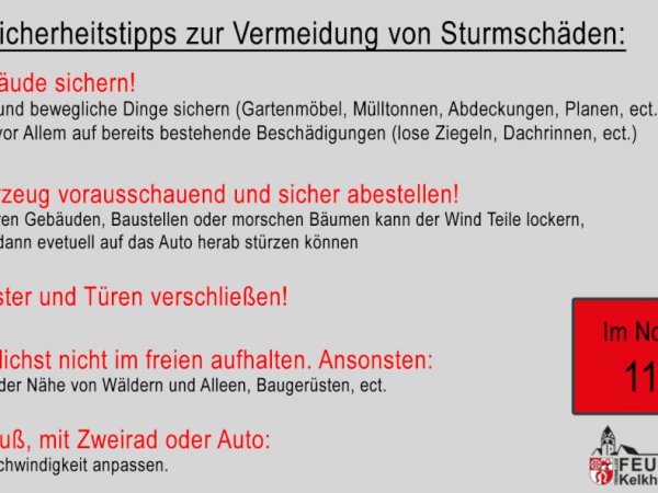 Sturmwarnung 16.02.2022