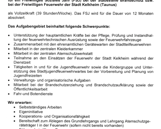 FSJ bei der Feuerwehr