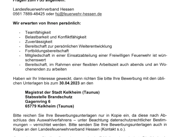 FSJ bei der Feuerwehr